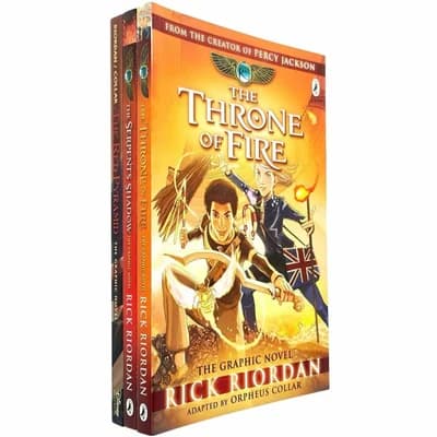 Cover of Kane Chronicles Graphic Novels 3 Books Collection Set By Rick Riordan(Throne of Fire, The Serpent's Shadow ,The Red Pyramid)