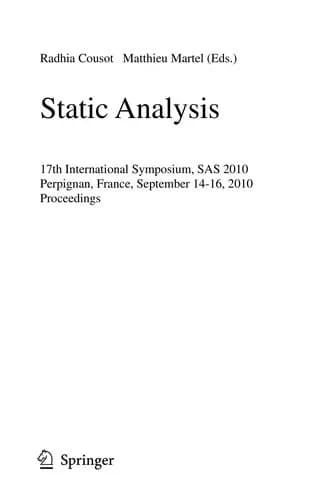 Cover of Static Analysis