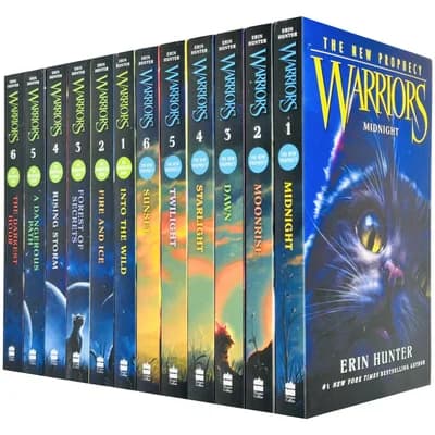 Cover of Warrior Cats Volume 1 to 12 Books Collection Set (The Complete First Series (Warriors: The Prophecies Begin Volume 1 to 6) & The Complete Second Series (Warriors: The New Prophecy Volume 7 to 12)