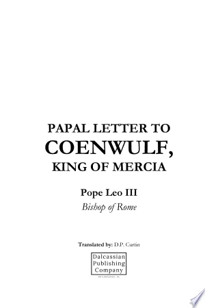 Cover of Papal Letters of Coenwulf, King of Mercia