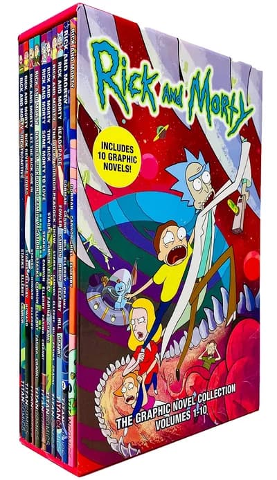 Cover of Rick and Morty The Graphic Novel Collection Volumes 1-10 Books Collection Box Set