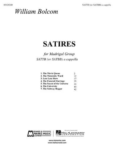 Satires: Satb Madrigal Group A Cappella