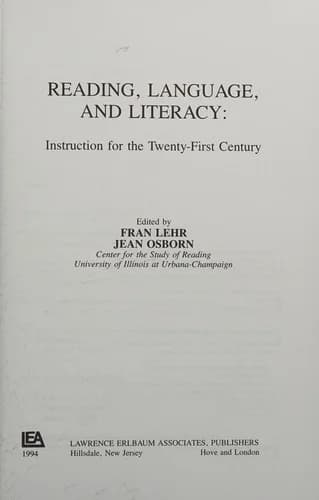 Cover of Reading, Language, and Literacy