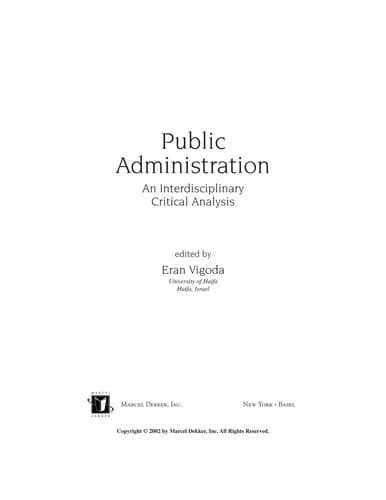 Cover of Public Administration