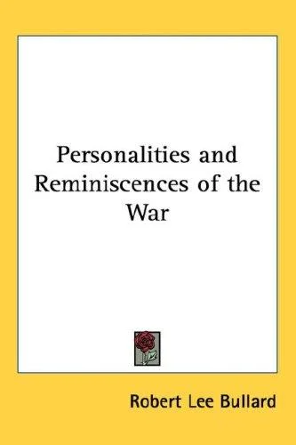 Cover of Personalities and Reminiscences of the War