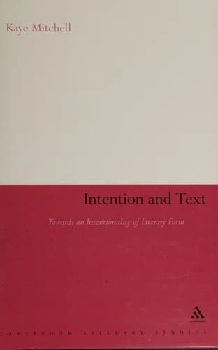 Cover of Intention and Text