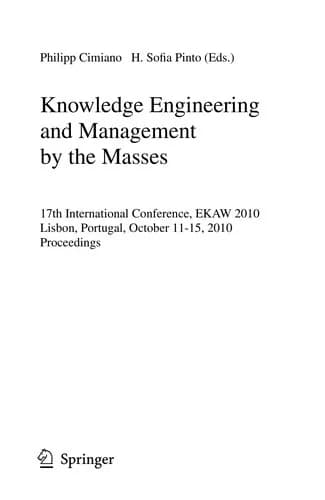 Cover of Knowledge Engineering: Practice and Patterns