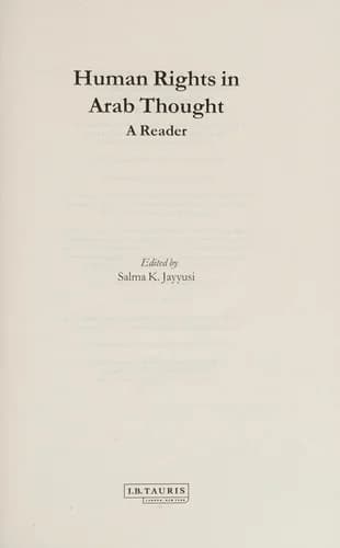 Cover of Human Rights in Arab Thought
