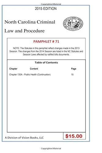 Cover of North Carolina Criminal Law and Procedure-Pamphlet 71