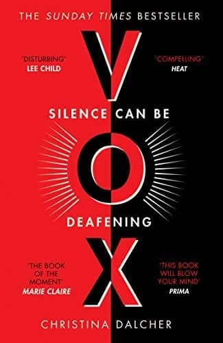 Cover of VOX By Christina Dalcher Dystopian Novel Paperback Book Sunday Times Bestseller Edition
