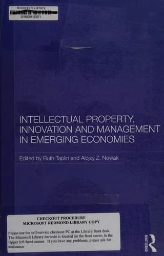 Cover of Intellectual Property, Innovation and Management in Emerging Economies