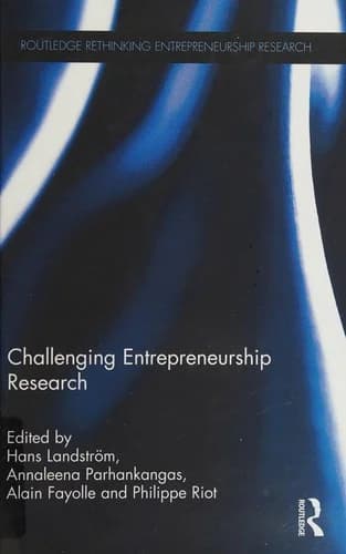 Cover of Challenging Entrepreneurship Research