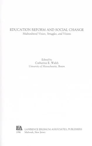 Cover of Education Reform and Social Change
