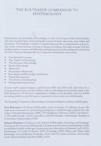 Cover of The Routledge Companion to Epistemology