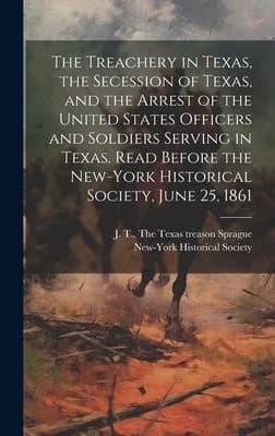 Cover of The Treachery in Texas, the Secession of Texas, and the Arrest of the United States Officers and Soldiers Serving in Texas. Read Before the New-York Historical Society, June 25, 1861