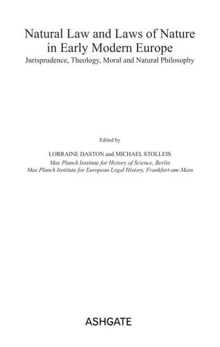 Cover of Natural Law and Laws of Nature in Early Modern Europe