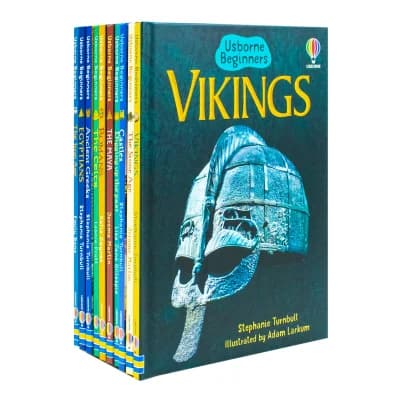 Cover of Usborne Beginners History Box Set Stone Age to Digging Up the Past Hardcover 10 Books