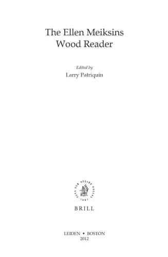 Cover of The Ellen Meiksins Wood Reader