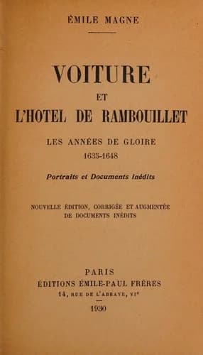 Cover of L'Hôtel de Rambouillet et Voiture