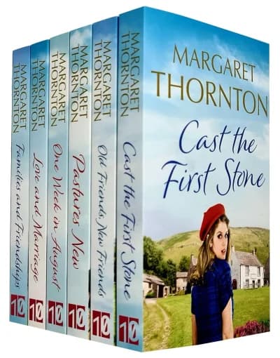 Cover of Margaret Thornton 6 Books Collection Set (Cast the First Stone, Families and Friendships, Old Friends, New Friends, One Week in August,Love and Marriage,Pastures New)