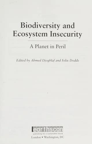 Cover of Biodiversity and Ecosystem Insecurity