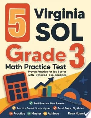 Cover of 5 Virginia SOL Grade 3 Math Practice Tests
