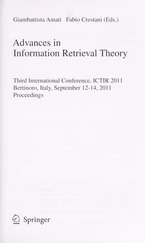 Cover of Advances in Information Retrieval Theory