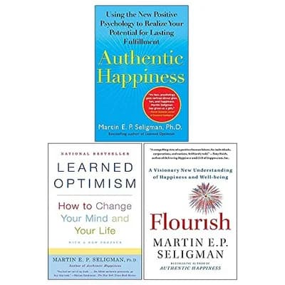 Cover of Martin Seligman 3 Book Set Flourish Authentic Happiness Learned Optimism Paperback