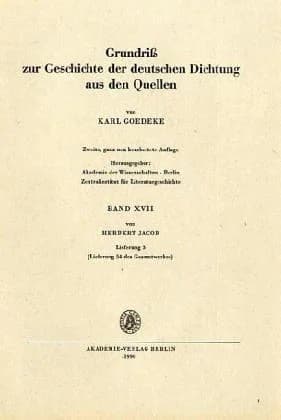 Cover of Grundriss Zur Geschichte Der Deutschen Dichtung Aus Den Quellen