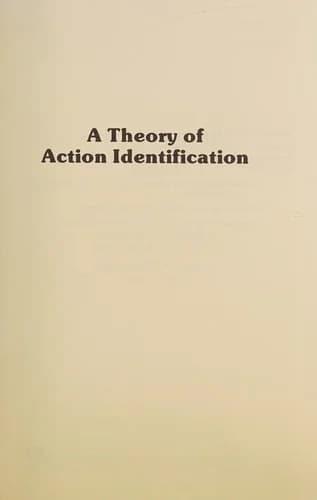 Cover of A Theory of Action Identification