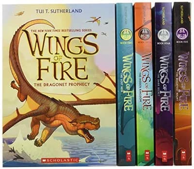 Cover of Wings of Fire by Tui T. Sutherland 5 Books Collection Box Set-Fiction-Paperback