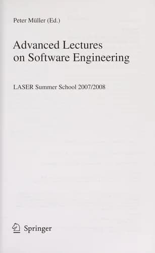 Cover of Advanced Lectures on Software Engineering