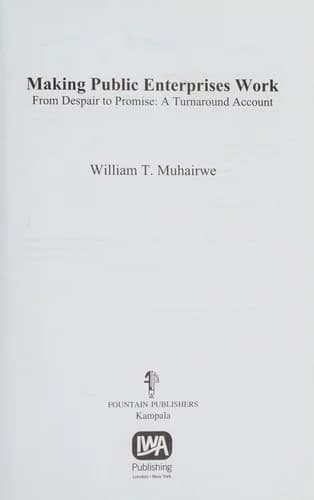 Cover of Making Public Enterprises Work