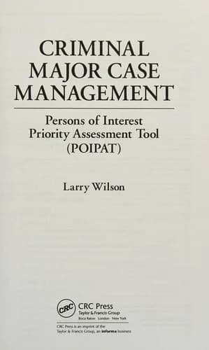 Cover of Criminal Major Case Management