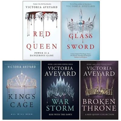 Cover of Victoria Aveyard 5 Books Collection Set (Red Queen ,Glass Sword, King's Cage, War Storm, Broken Throne)