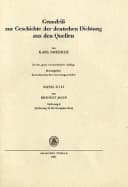 Grundriss Zur Geschichte Der Deutschen Dichtung Aus Den Quellen