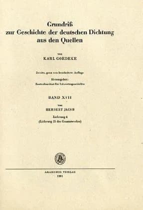 Cover of Grundriss Zur Geschichte Der Deutschen Dichtung Aus Den Quellen