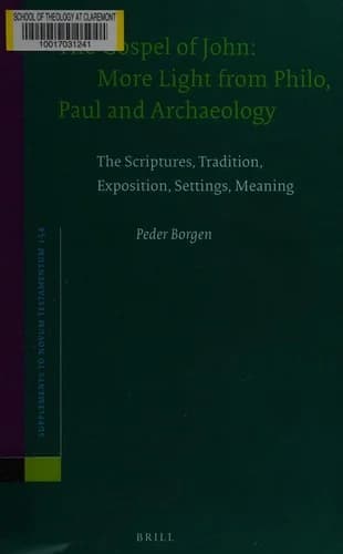 Cover of The Gospel of John: More Light from Philo, Paul and Archaeology