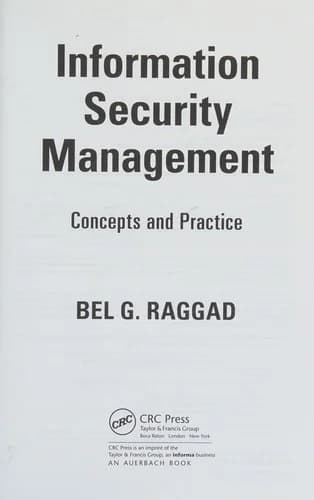 Cover of Information Security Management