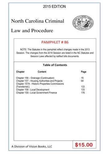 Cover of North Carolina Criminal Law and Procedure-Pamphlet 86