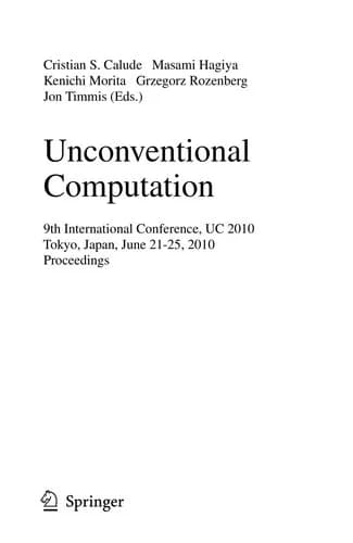 Cover of Unconventional Computation