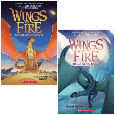 Cover of Wings of Fire Graphic Novel 2 Book Set The Brightest Night Moon Rising For Young Readers