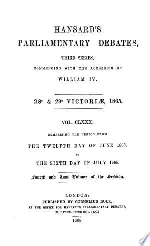 Cover of Parliamentary Debates