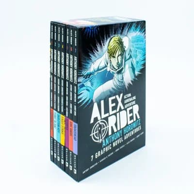 Cover of Alex Rider Graphic Novel Adventures Box Set Anthony Horowitz Seven Book Collection Snakehead Ark Angel