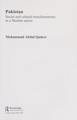 Cover of Pakistan - Social and Cultural Transformations in a Muslim Nation